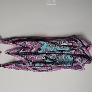 NEW Theodora Callum Linen Sarong Wrap Tie Blanket Scarf Dress Coverup Printed